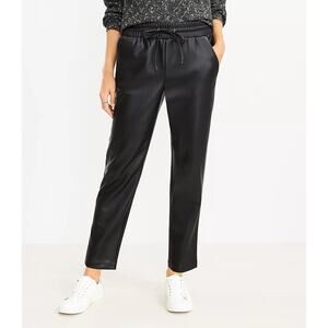 Loft Vegan Leather Pull On Slim Pants